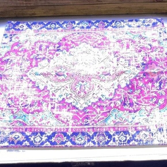 Pillow Cover Boho Bohemia Carpet Pattern Pink Purple Blue Square  19 x 19 inches - Picture 10 of 12